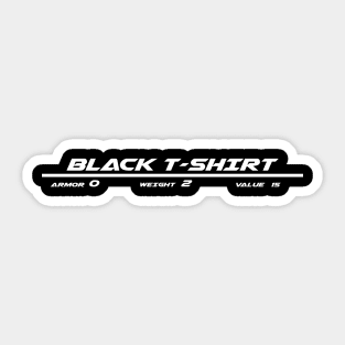 Black t-shirt Funny Armor Game Shirt Sticker